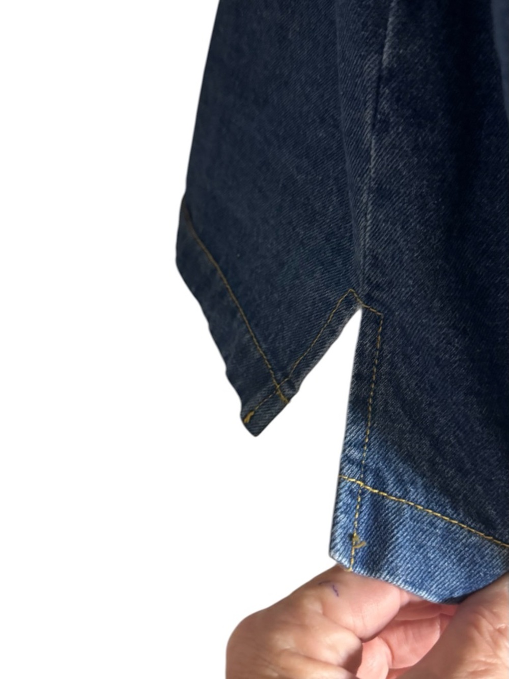 Blue Denim Short Sleeve Button-Down Shirt  XLARGE    #11 - Picture 4 of 8